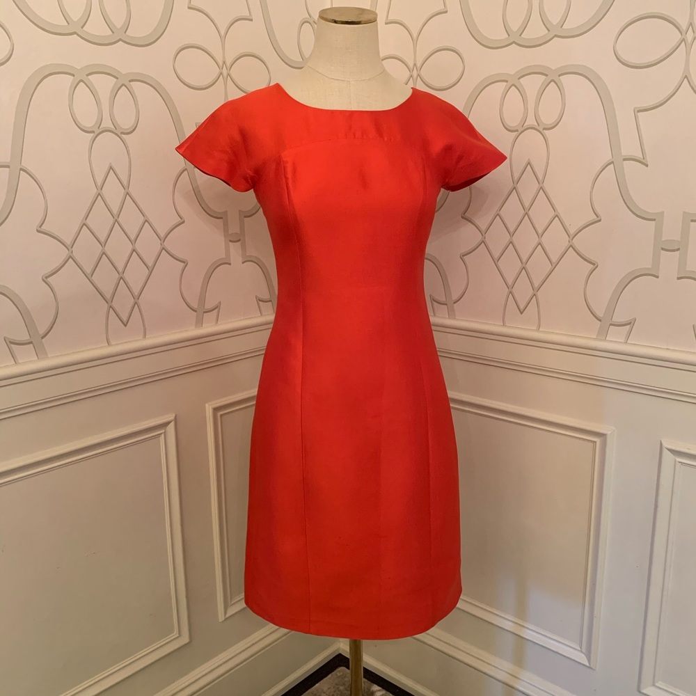 Armani Collezioni Red Silk Knee Length Dress
